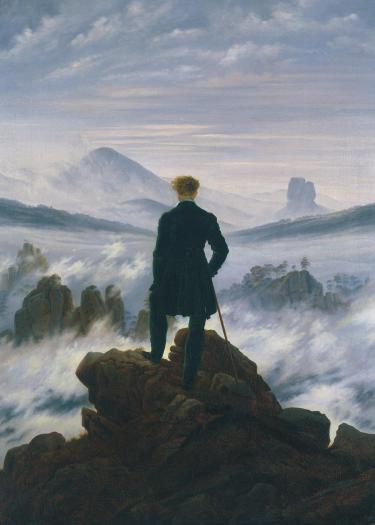 Ölgemälde Der Wanderer über dem Nebelmeer von Caspar David Friedrich