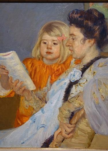 „The Reading Lesson“ von Mary Cassatt, 1901, ausgestellt im Dallas Museum of Art, Dallas, Texas, USA.
