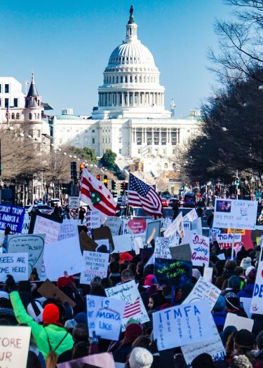 Foto, Demonstration in Washington, DC.