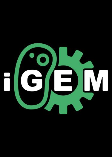 iGEM-Logo vor schwarzem Hintergrund