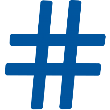 Blaues Hashta-Symbol