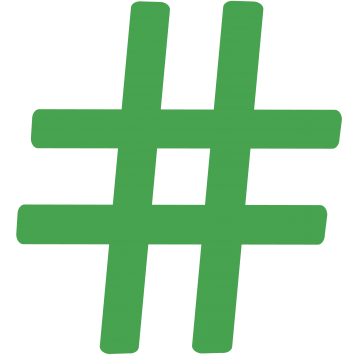 Grünes Hashtag-Symbol