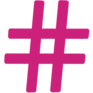 Pinkes Hashtag-Symbol
