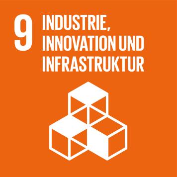 Icon Nr. 9 für Nachhaltigkeitsziele der UN: Industrie, Innovation und Infrastruktur